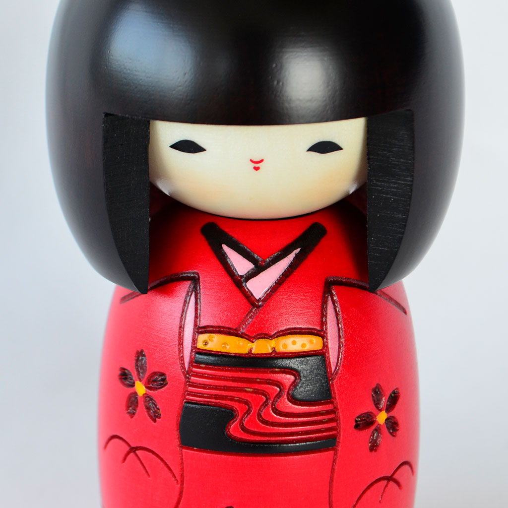 Kokeshi Doll "Osanago Aka (Young Child Red)"