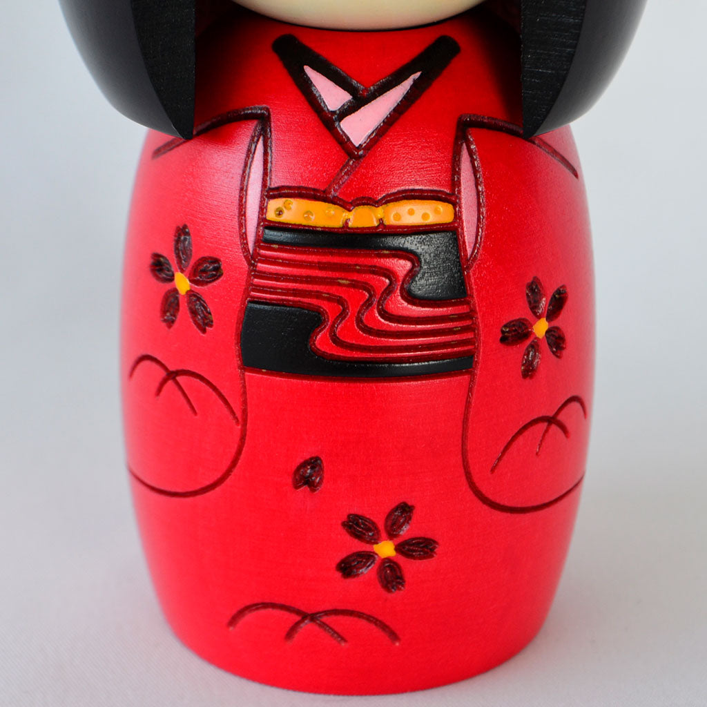 Kokeshi Doll "Osanago Aka (Young Child Red)"