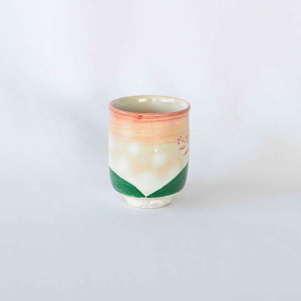 Kiyomizu ware Tea Cup Cherry Blossoms on Mt.Fuji