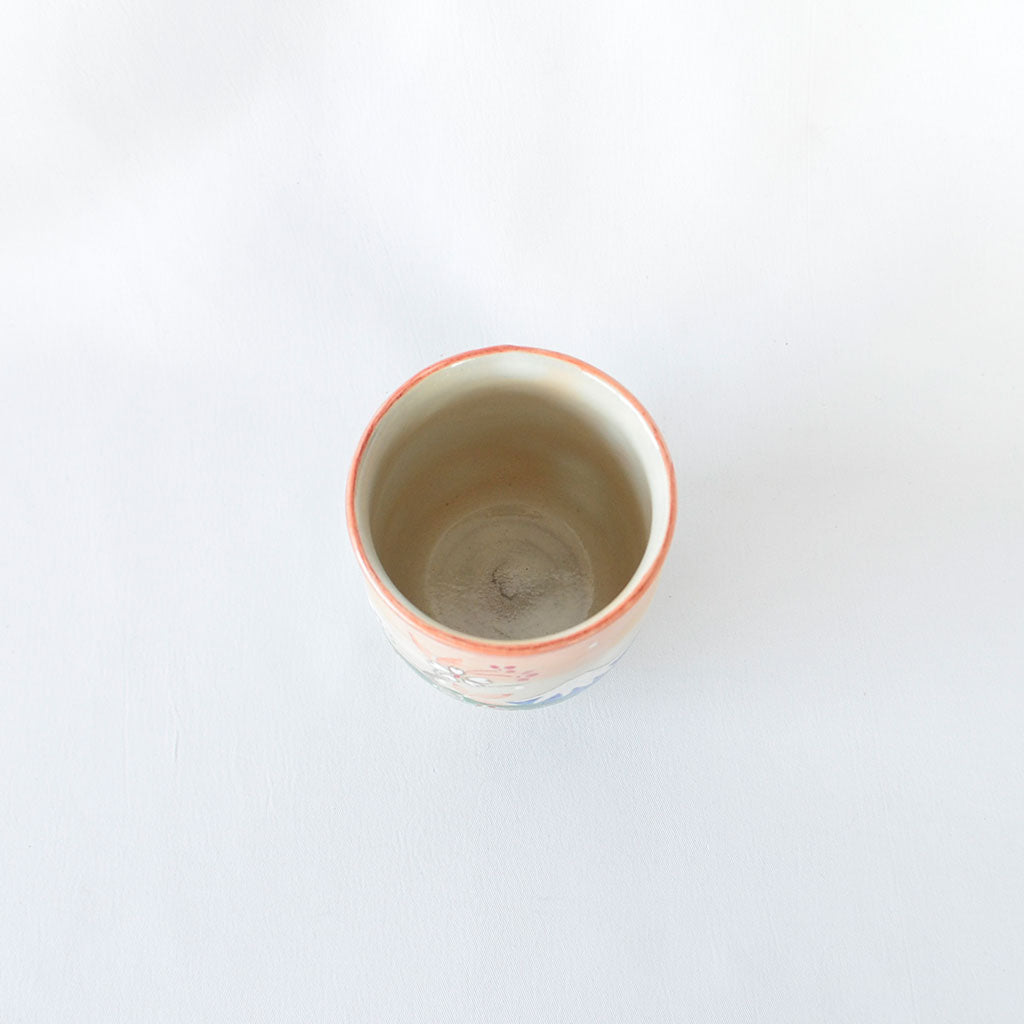 Kiyomizu ware Tea Cup Cherry Blossoms on Mt.Fuji