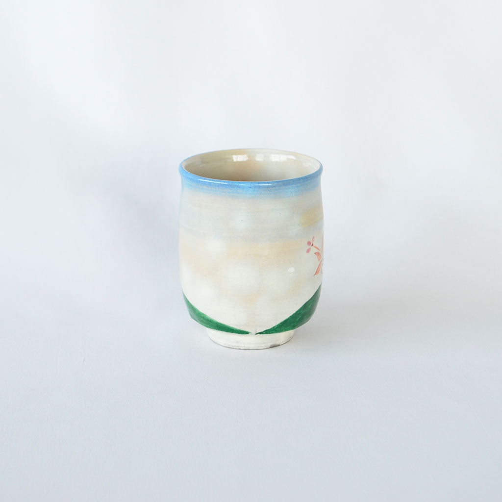 Kiyomizu ware Tea Cup Cherry Blossoms on Mt.Fuji