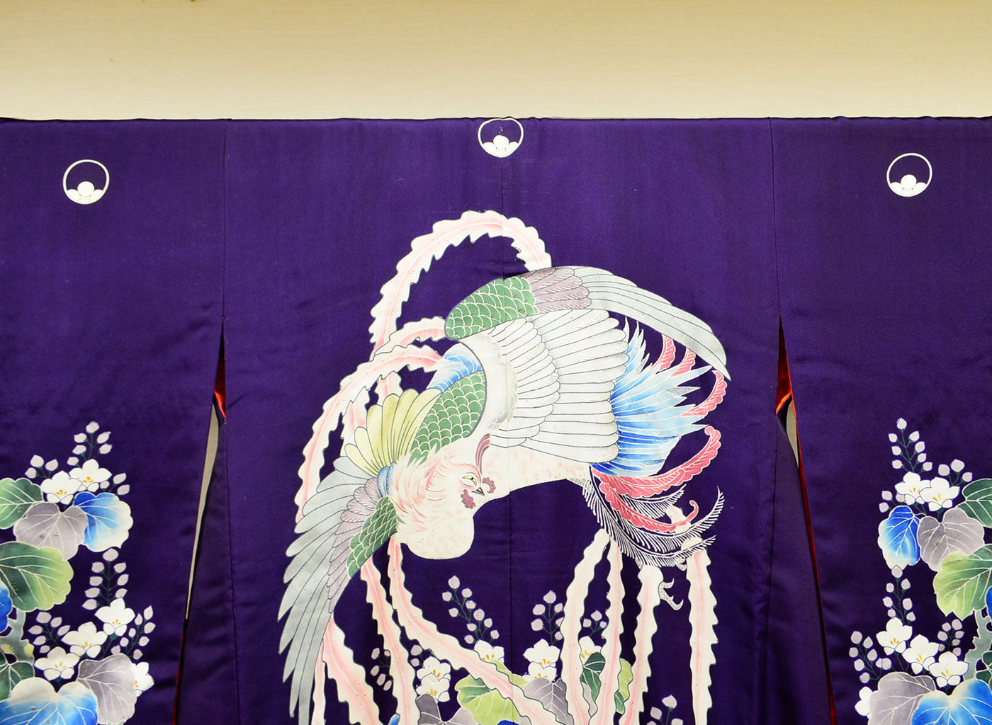Uchikake Wedding Kimono 500 "Deep Purple with Phoenix & Paulownia" (Antique)