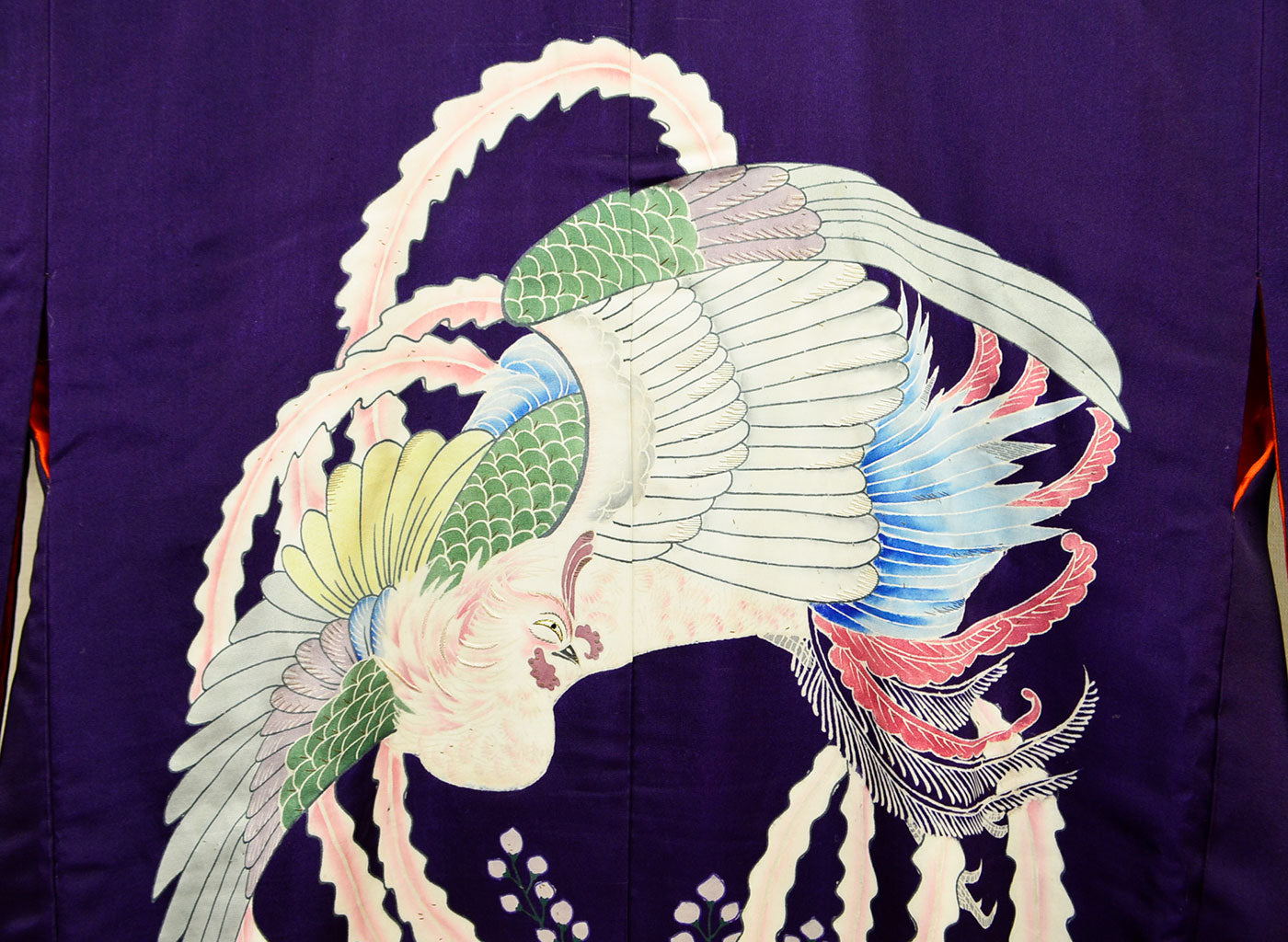 Uchikake Wedding Kimono 500 "Deep Purple with Phoenix & Paulownia" (Antique)