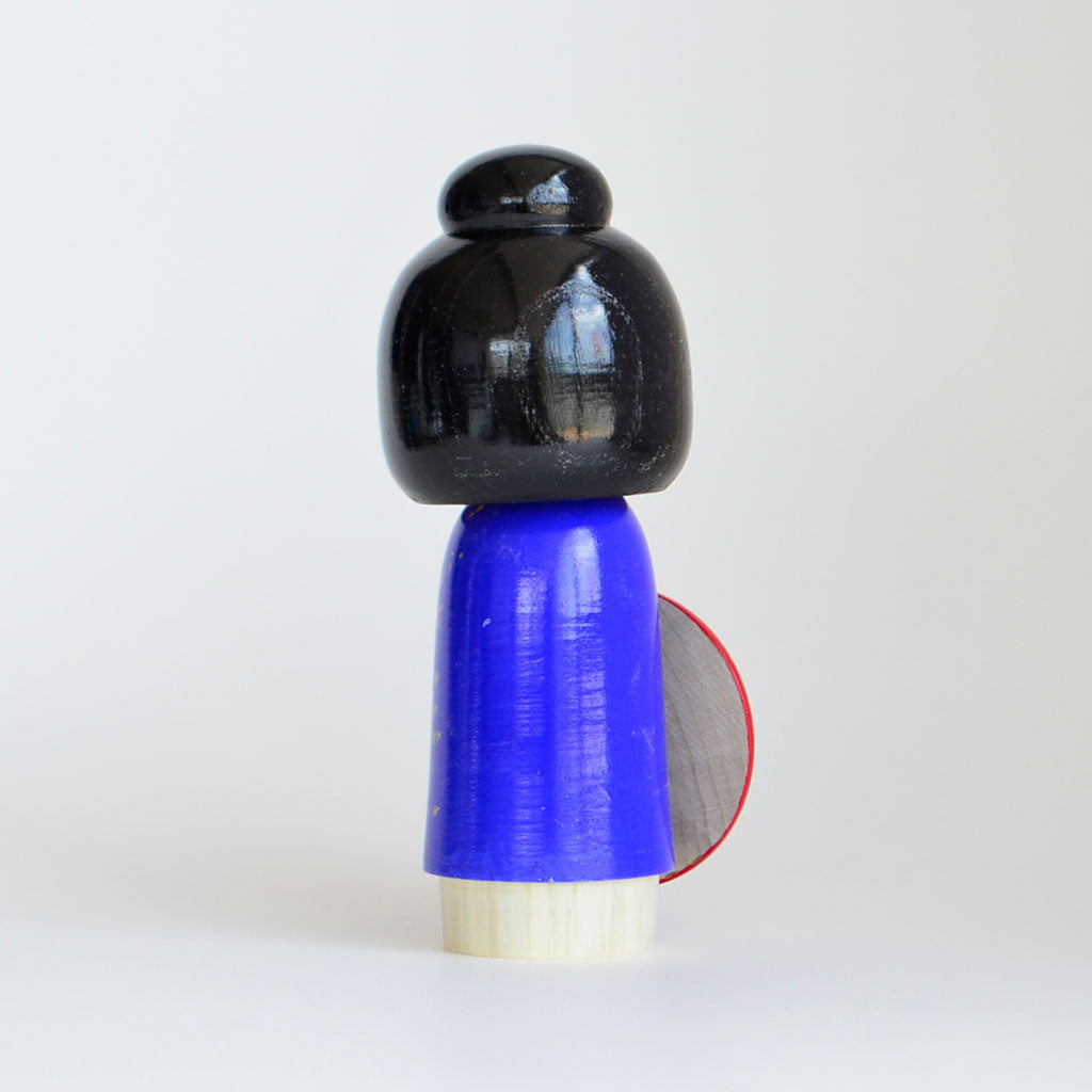 Kokeshi doll "Higasa (Parasol) Blue "