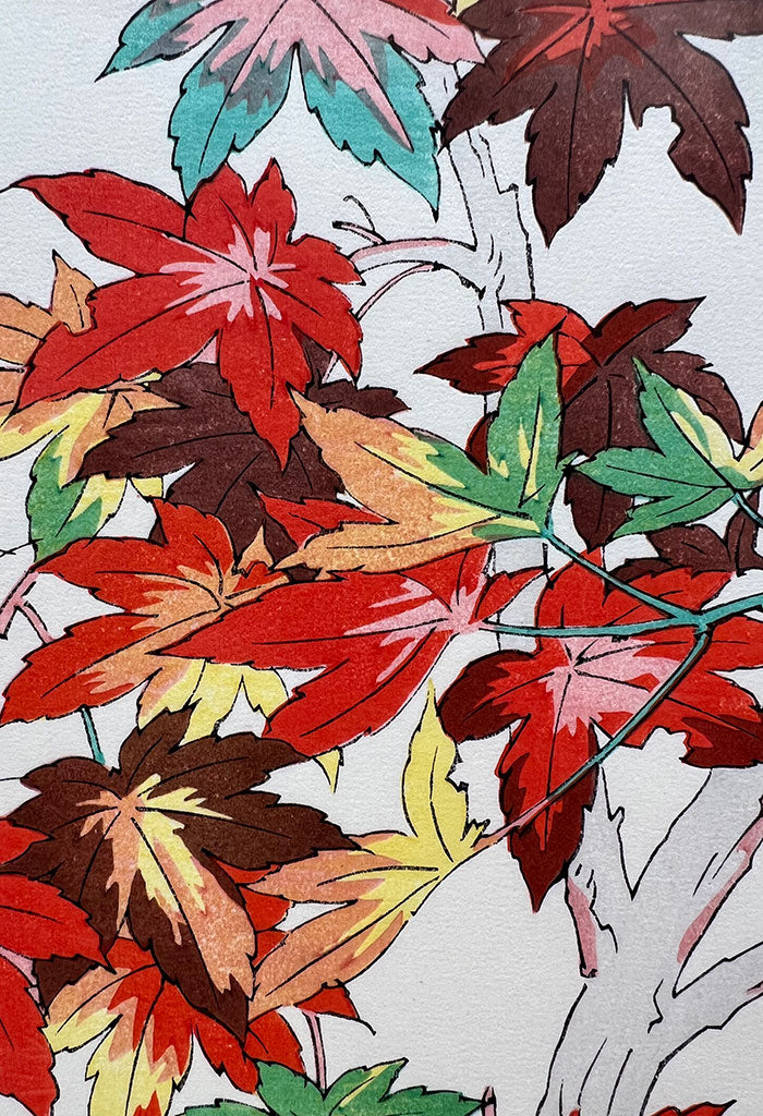 Woodblock print "Japanese Maple" by Osuga Yuichi Published by UNSODO