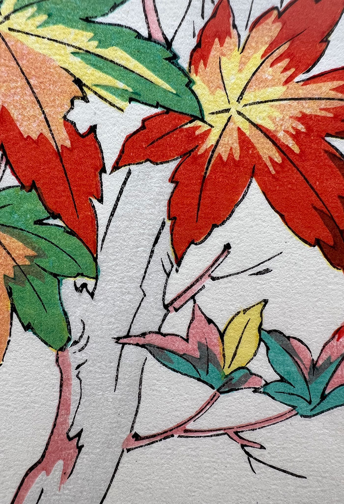 Woodblock print "Japanese Maple" by Osuga Yuichi Published by UNSODO