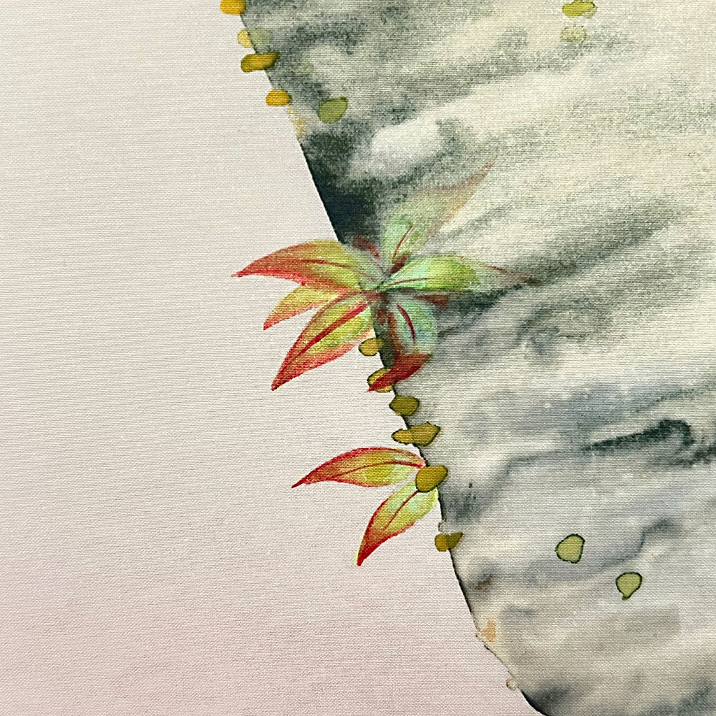 Japanese Hanging Scroll Kakejiku Toyo Kawamura "Cherry Blossoms with a Bird"