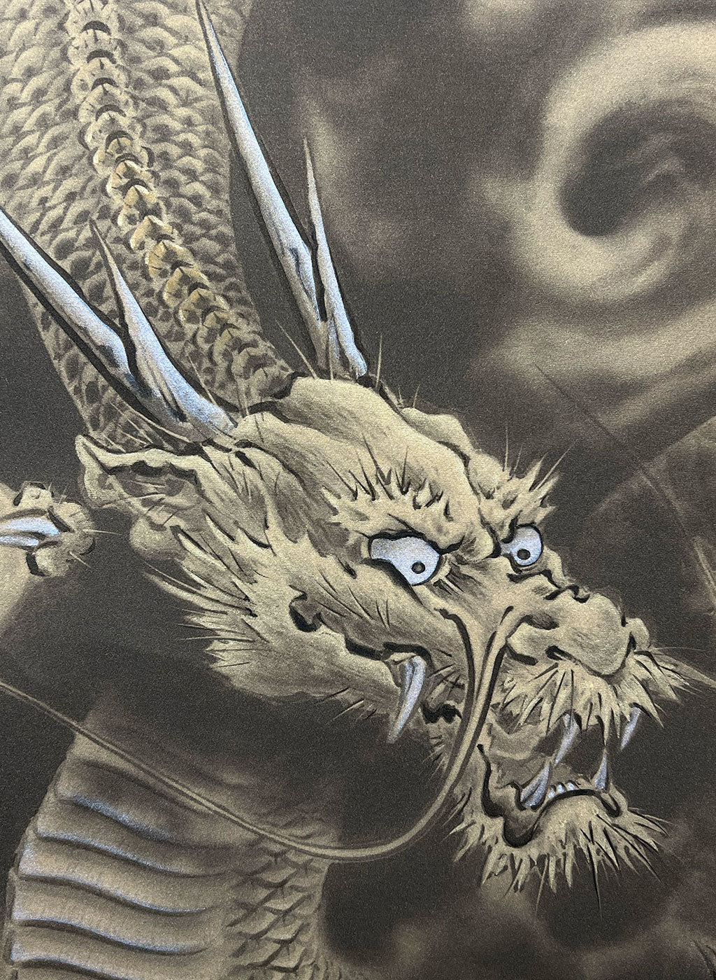 Japanese Hanging Scroll Kakejiku Reiho Imai "Golden Dragon"