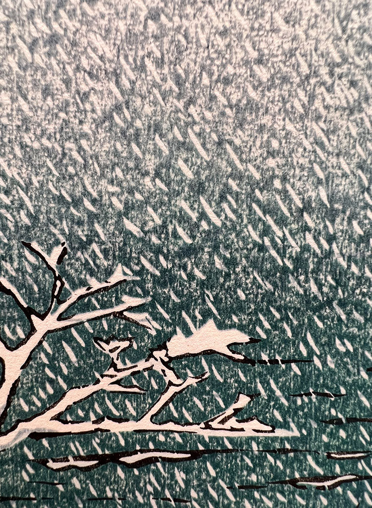 Woodblock print "Kashiwazaki, Echigo" by Kasamatsu Shiro Published by UNSODO