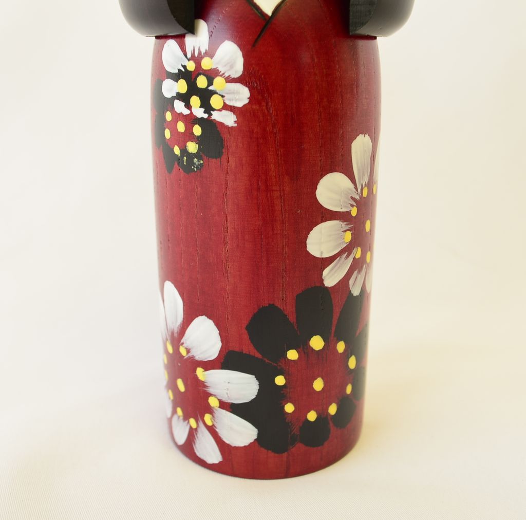 Kokeshi doll "Hanaguruma (Flowers)" small