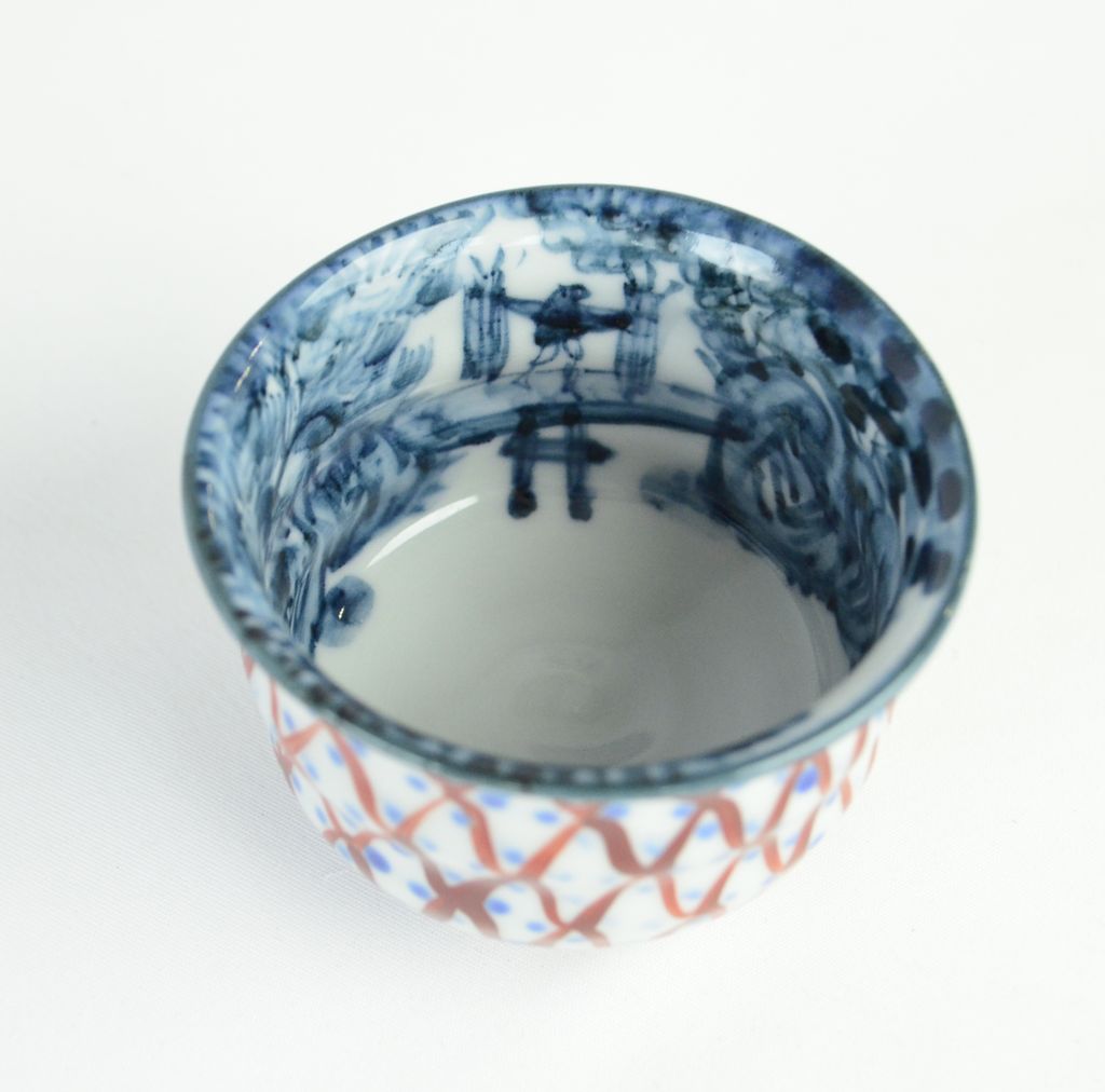 Kiyomizu ware Sake cup "Amime Sansui"