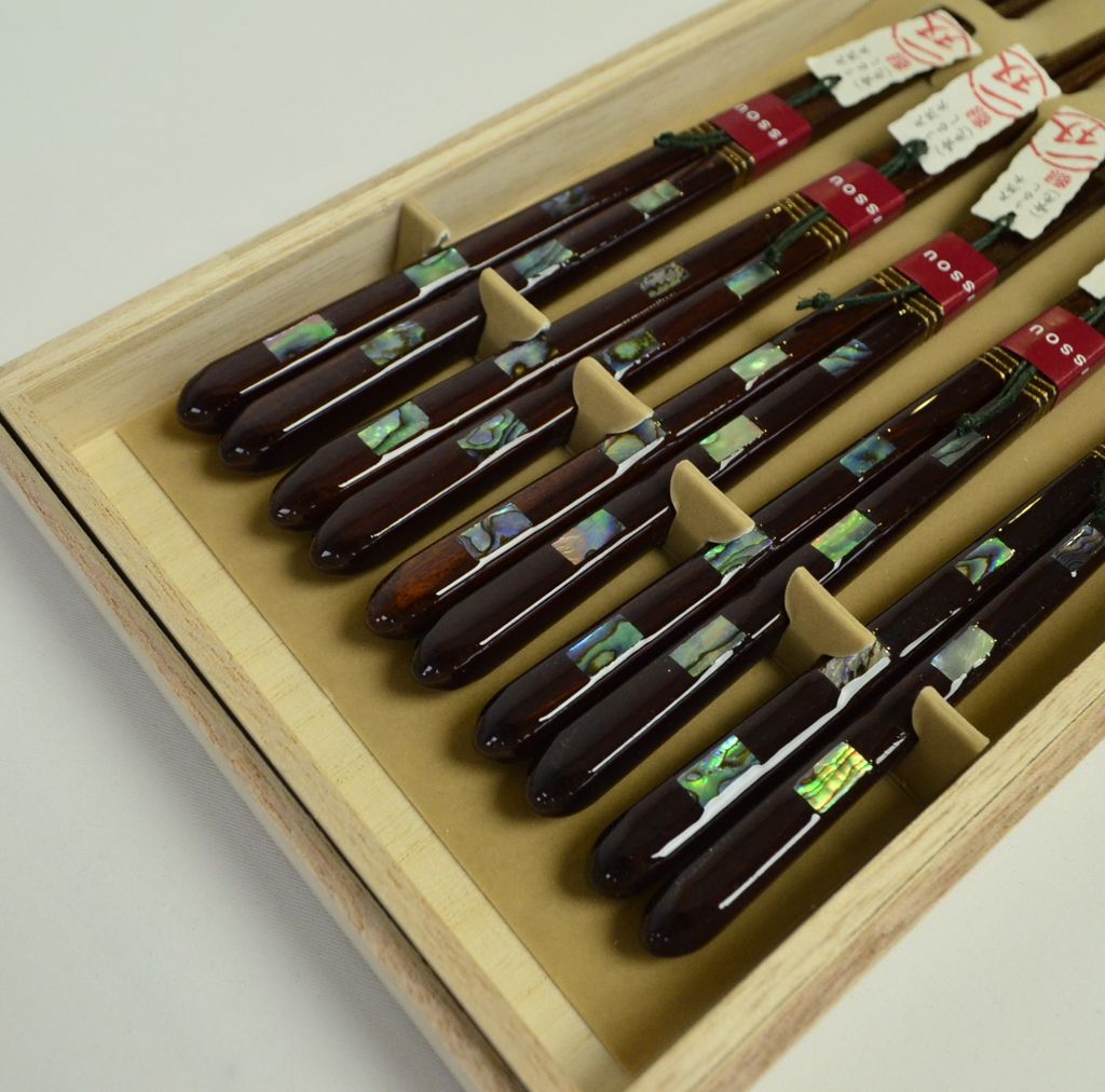 Chopsticks Set of 5P "Mother-of-pearl Squares"
