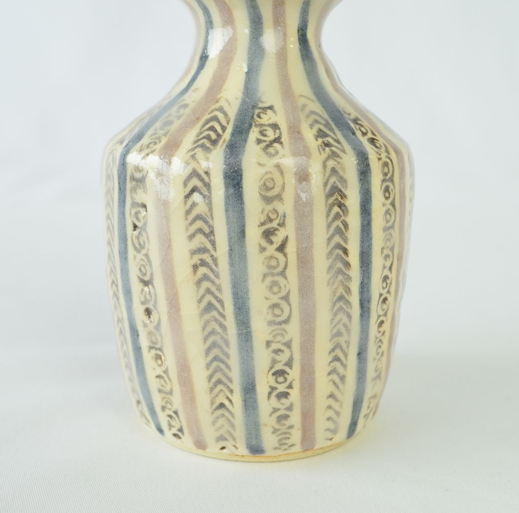 Kiyomizu Ware Sake Decanter & Cups Set "Shino Tokusa"