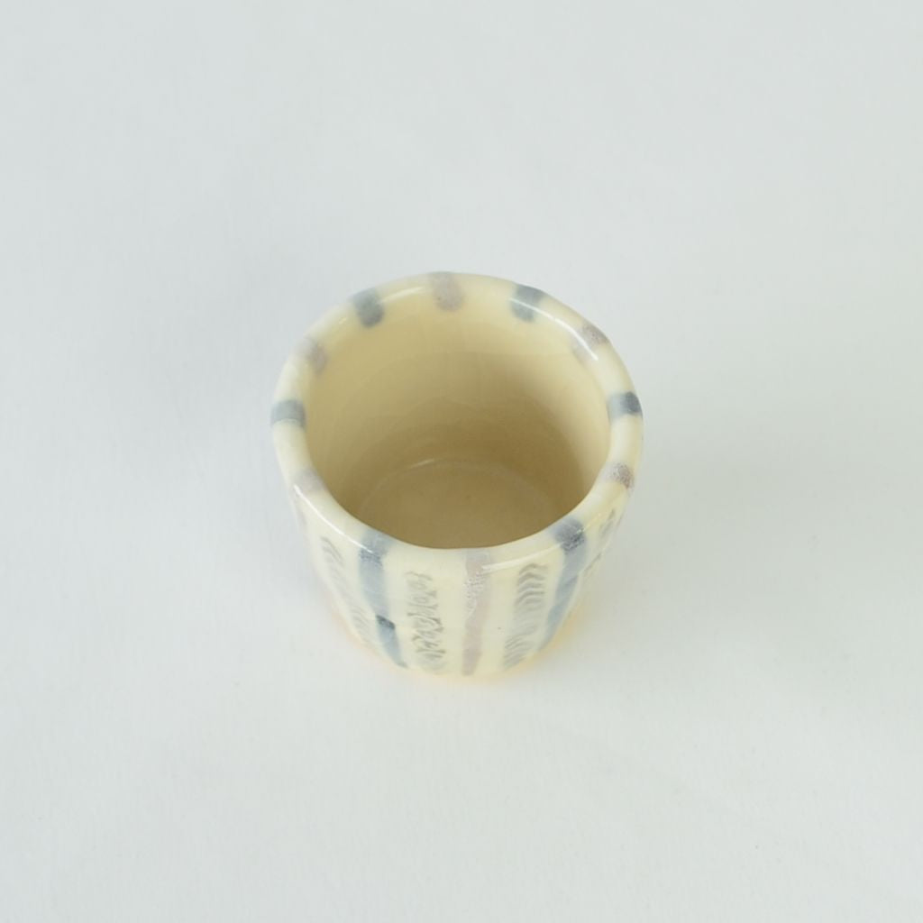 Kiyomizu Ware Sake Decanter & Cups Set "Shino Tokusa"