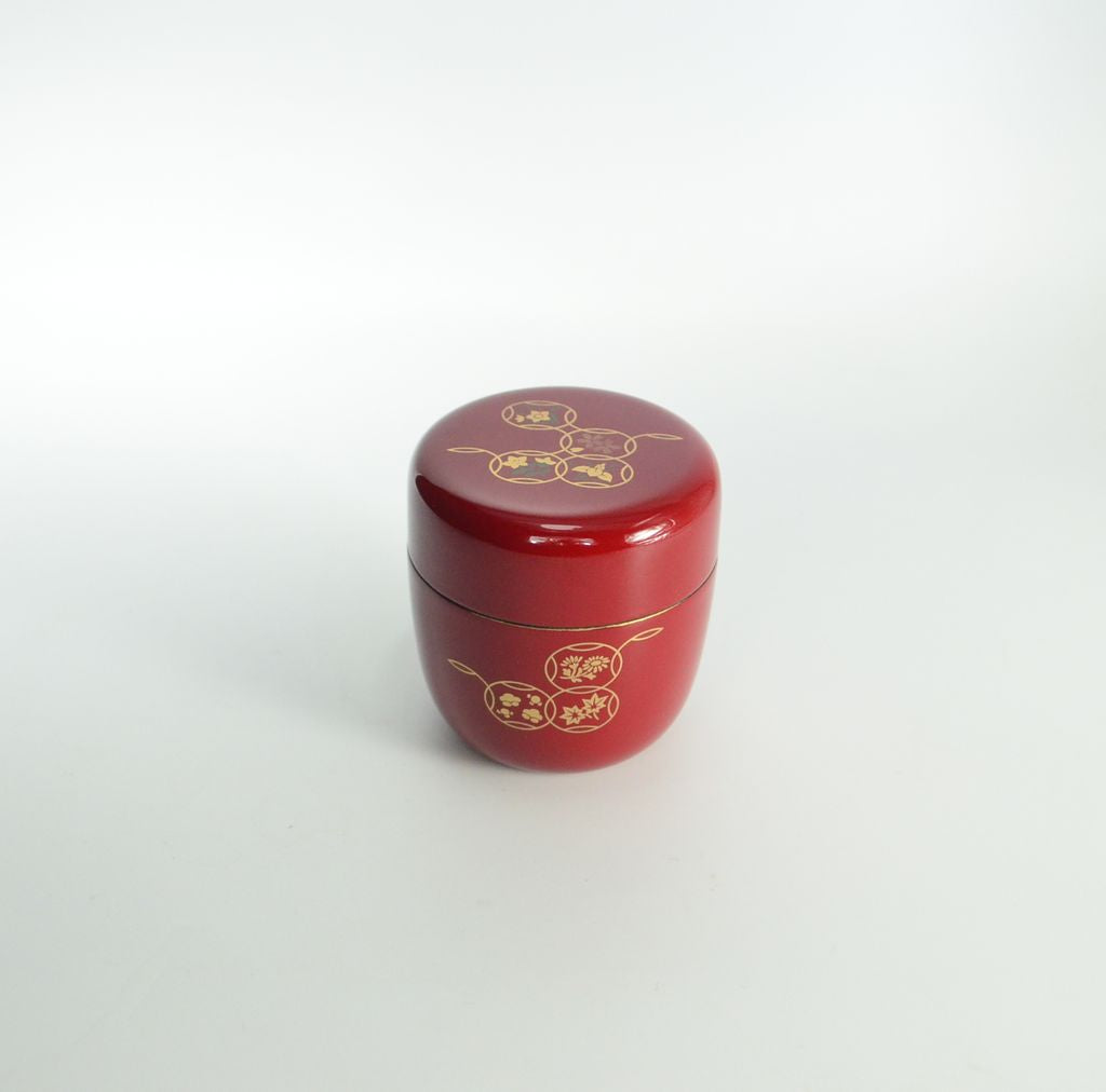 Lacquerware Tea Caddy "Four Seasons"
