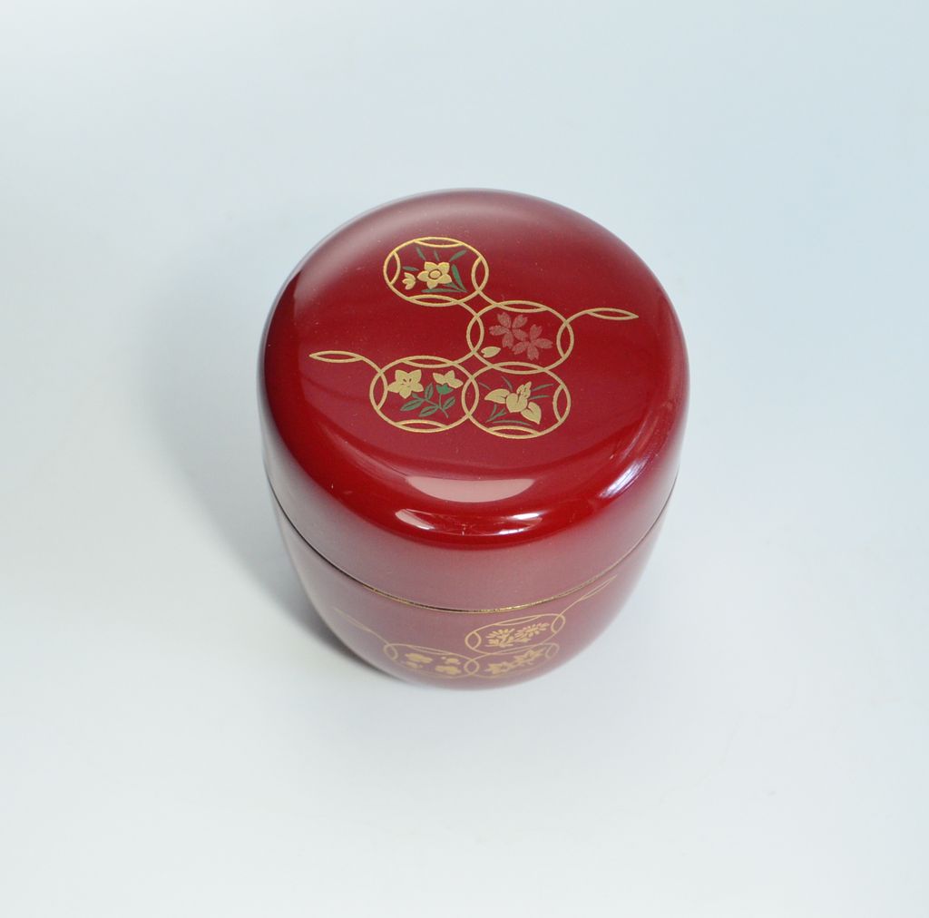 Lacquerware Tea Caddy "Four Seasons"