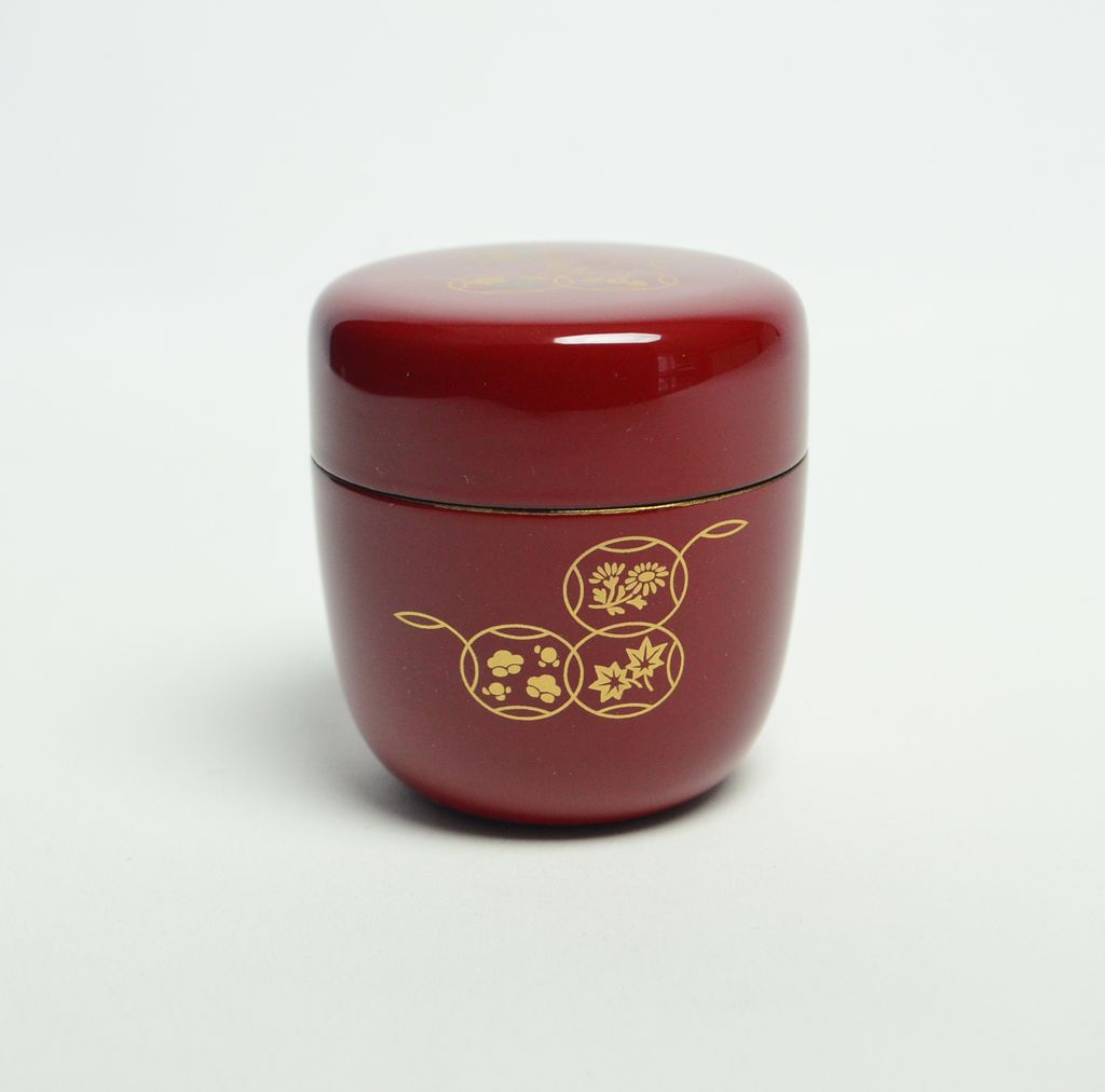 Lacquerware Tea Caddy "Four Seasons"