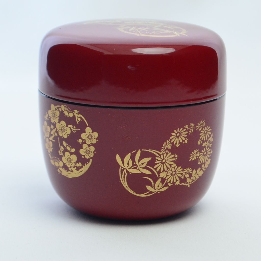 Lacquerware Tea Caddy "Flower Circle"