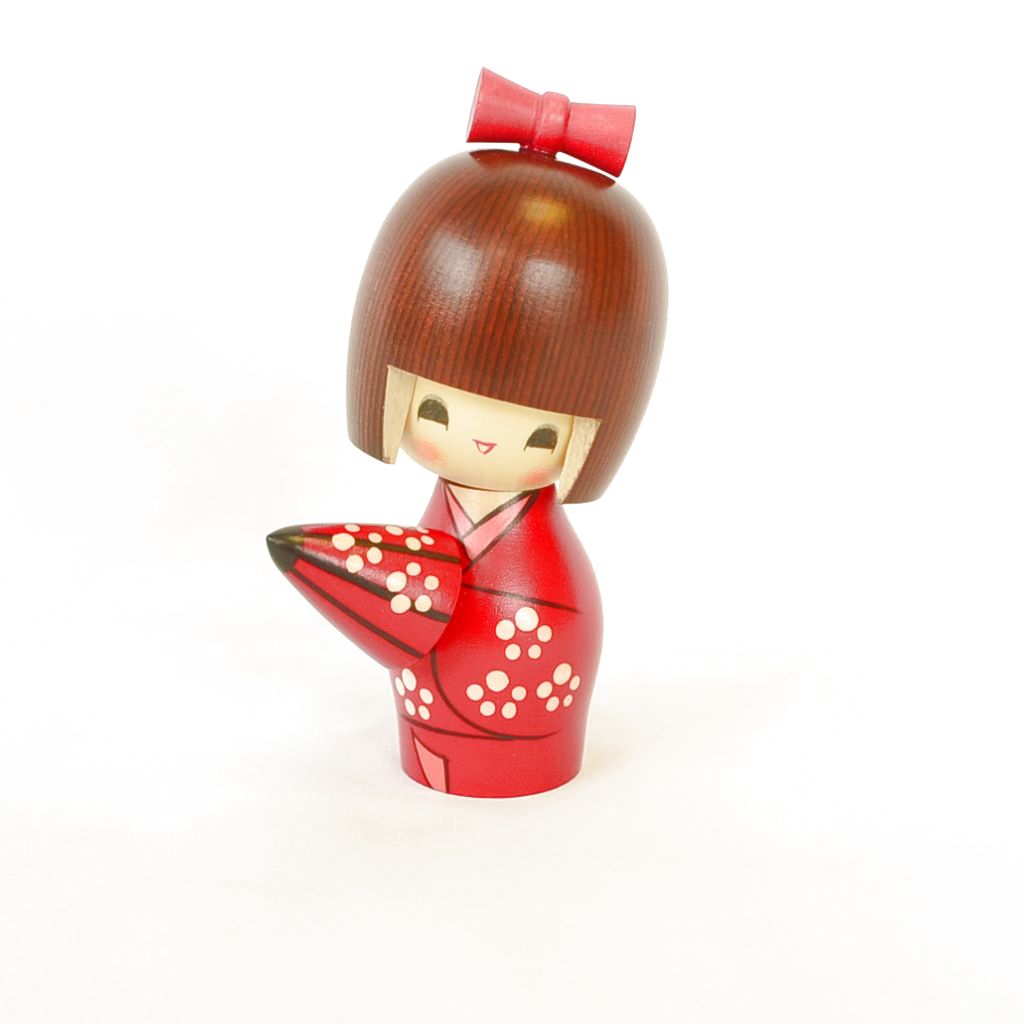 Kokeshi doll "Amayadori (Waiting out the Rain)"