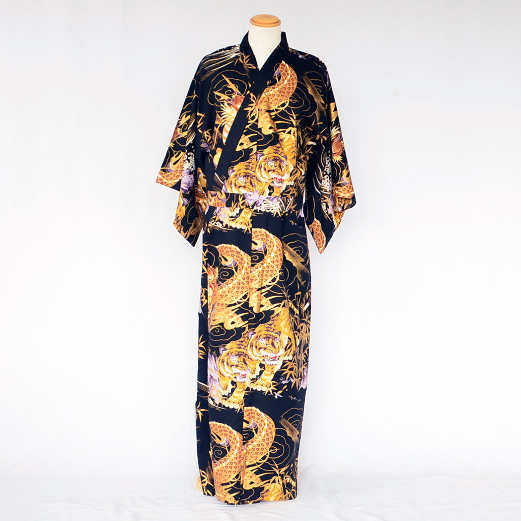 Japanese Yukata Men’s Cotton "Tiger and Dragon"