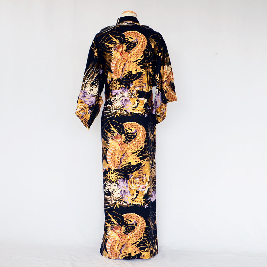 Japanese Yukata Men’s Cotton "Tiger and Dragon"