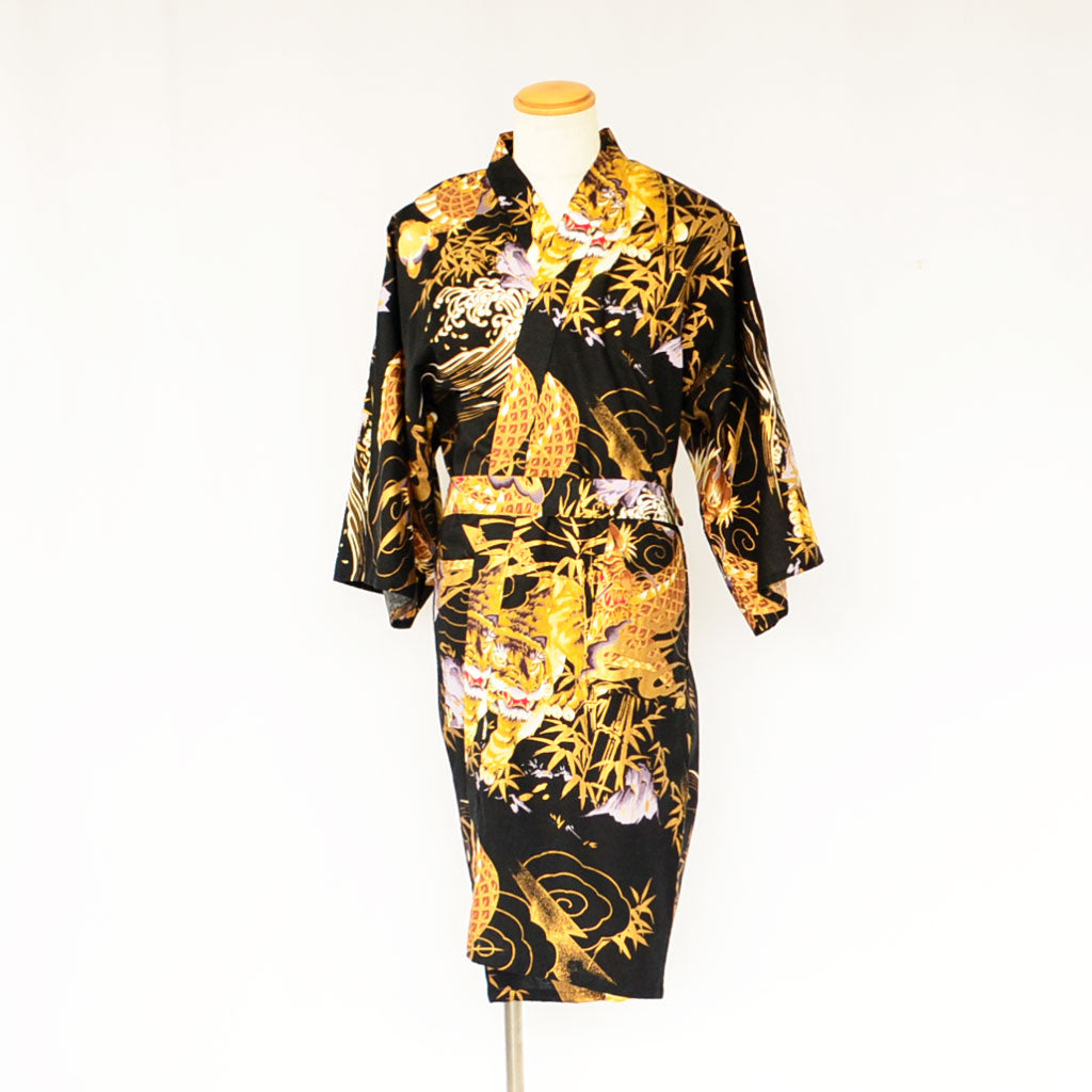 Japanese Yukata Unisex Cotton Knee-length "Tiger and Dragon"