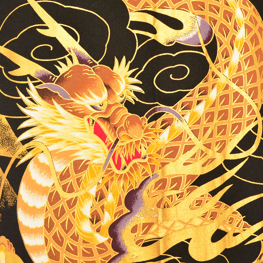 Japanese Yukata Unisex Cotton Knee-length "Tiger and Dragon"