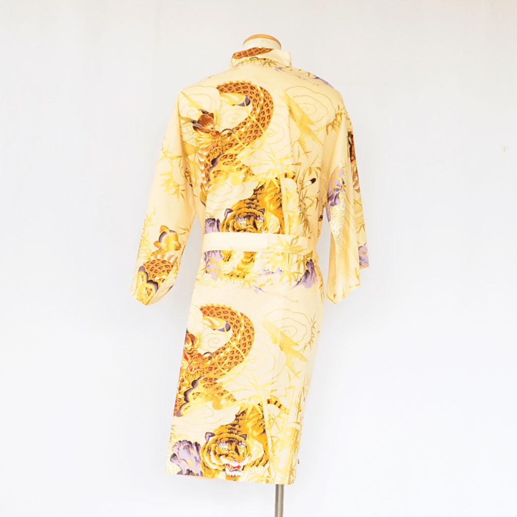 Japanese Yukata Unisex Cotton Knee-length "Tiger and Dragon"