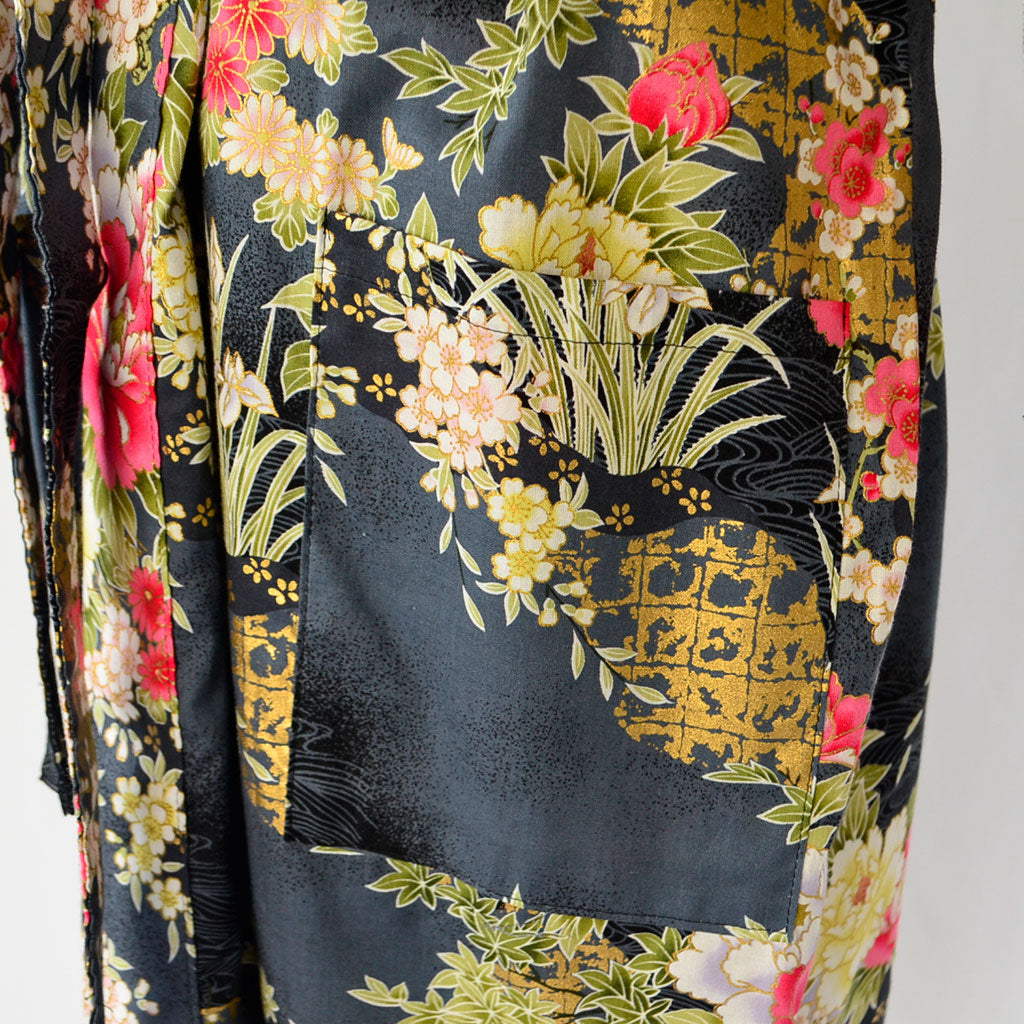 Japanese Colorful Yukata Women's Cotton Knee-length "Flower Garden"