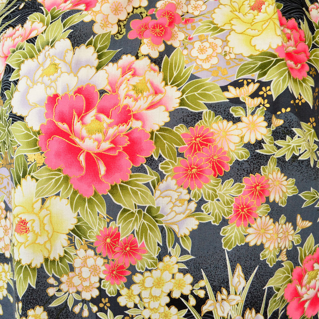 Japanese Colorful Yukata Women's Cotton Knee-length "Flower Garden"