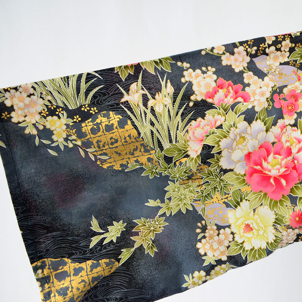Japanese Colorful Yukata Women's Cotton Knee-length "Flower Garden"