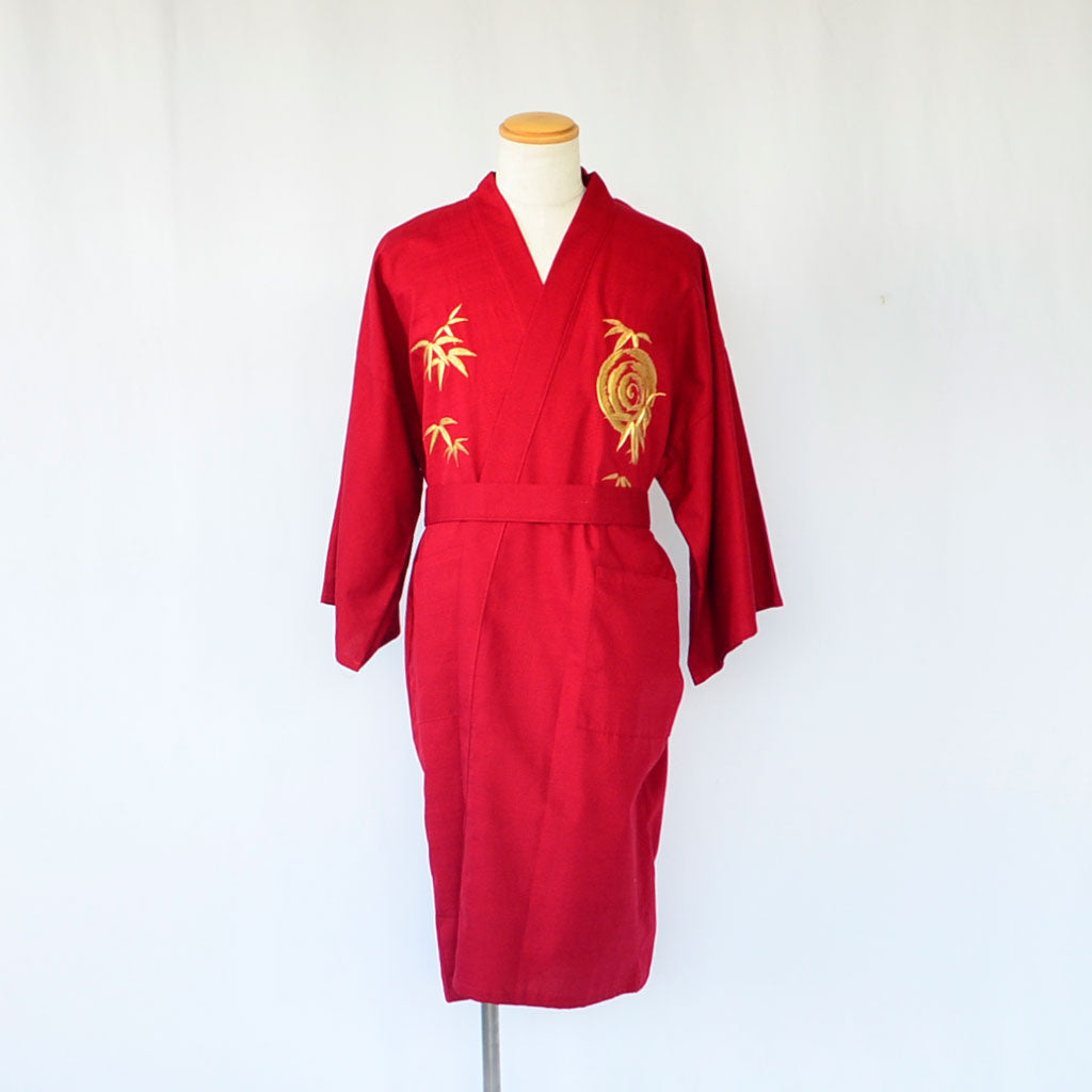 Japanese Kimono Men’s Cotton Knee-length "Tiger" Embroidery