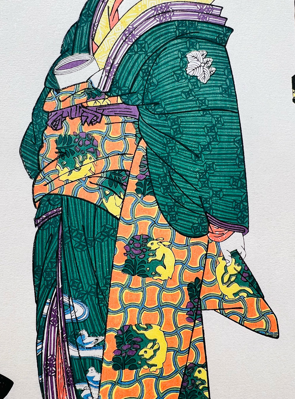 Woodblock print "Ohichi from Greengrocer" by KUNISADA published by Uchida art