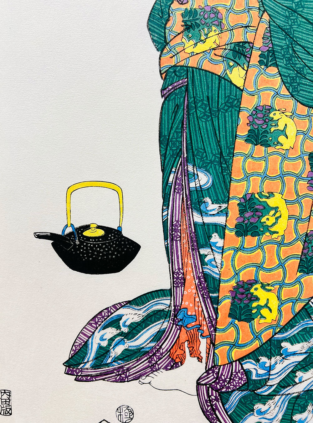 Woodblock print "Ohichi from Greengrocer" by KUNISADA published by Uchida art