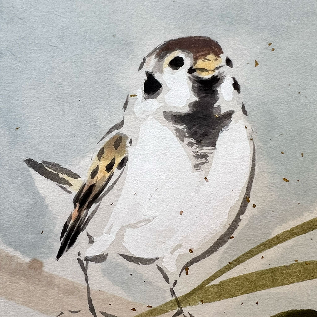 Japanese Hanging Scroll Kakejiku Ryohei Kimura "Bamboo and Sparrows/Nichi Nichi Kore Koujitsu"