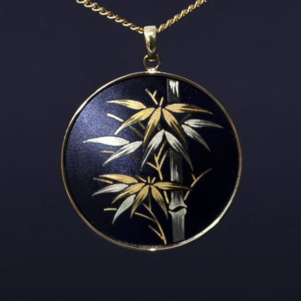 Kyoto Damascene Pendant "Bamboo" – Diameter: 3 cm