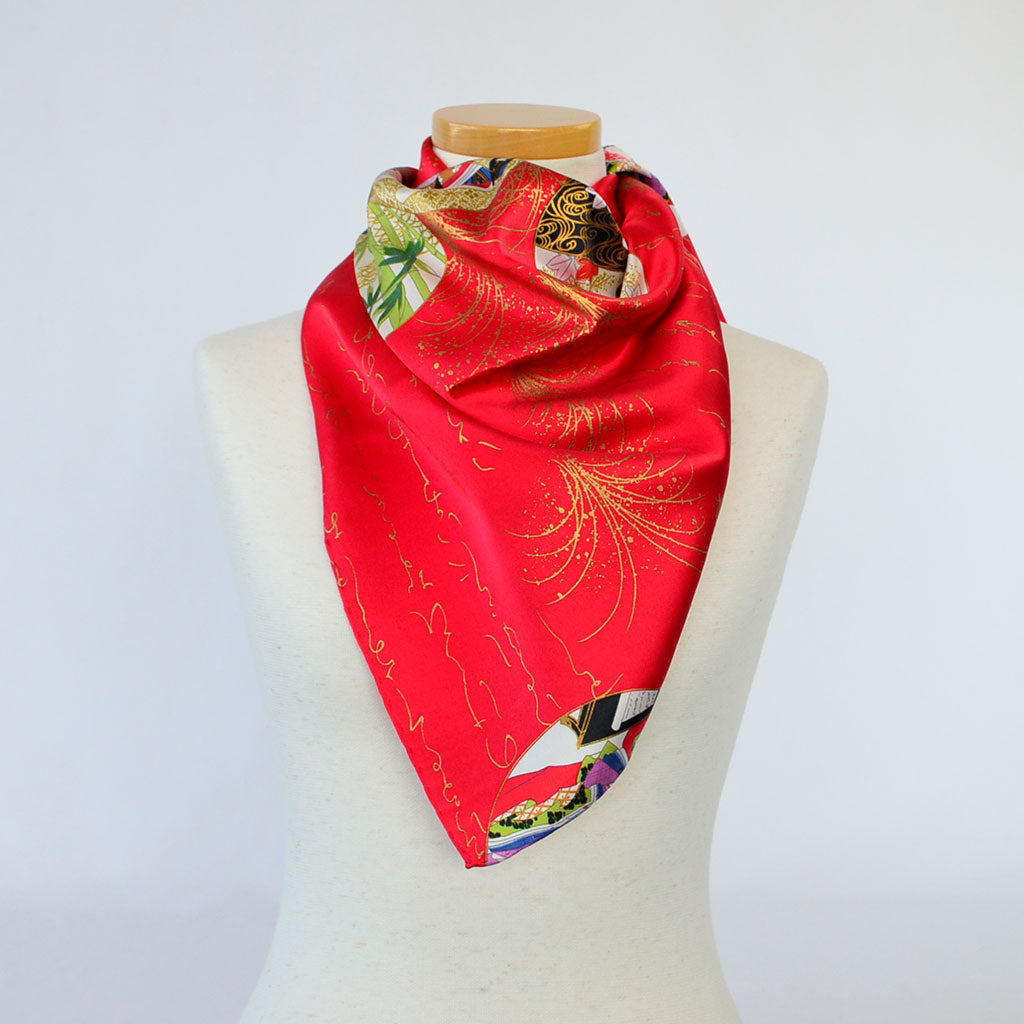 Silk scarf square "Princess of letter"