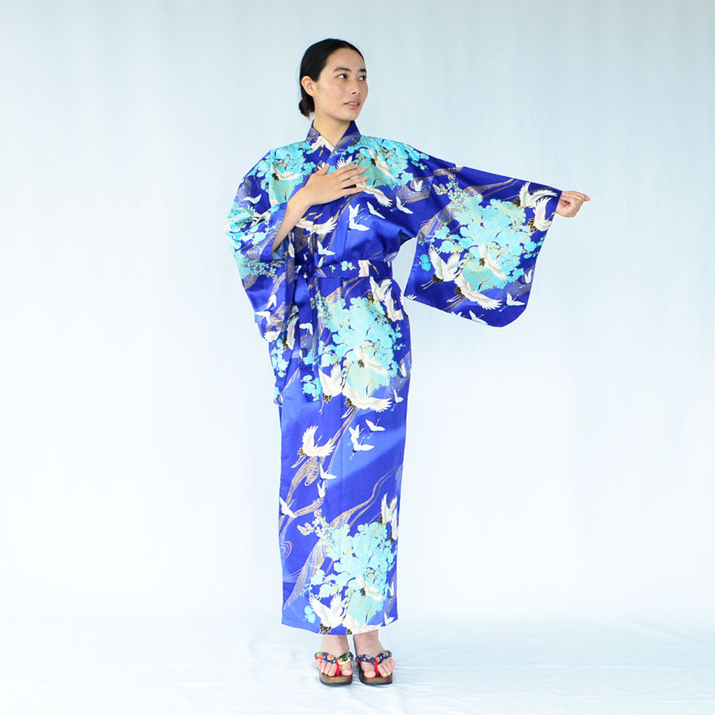 Japanese Kimono Women's Cotton "Crane"