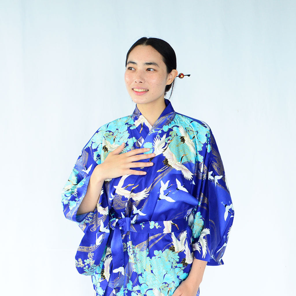 Japanese Kimono Women's Cotton "Crane"