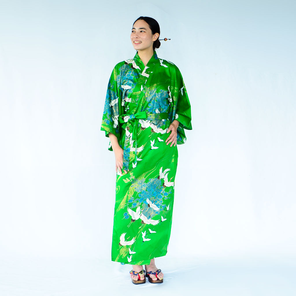 Japanese Kimono Women's Cotton "Crane"