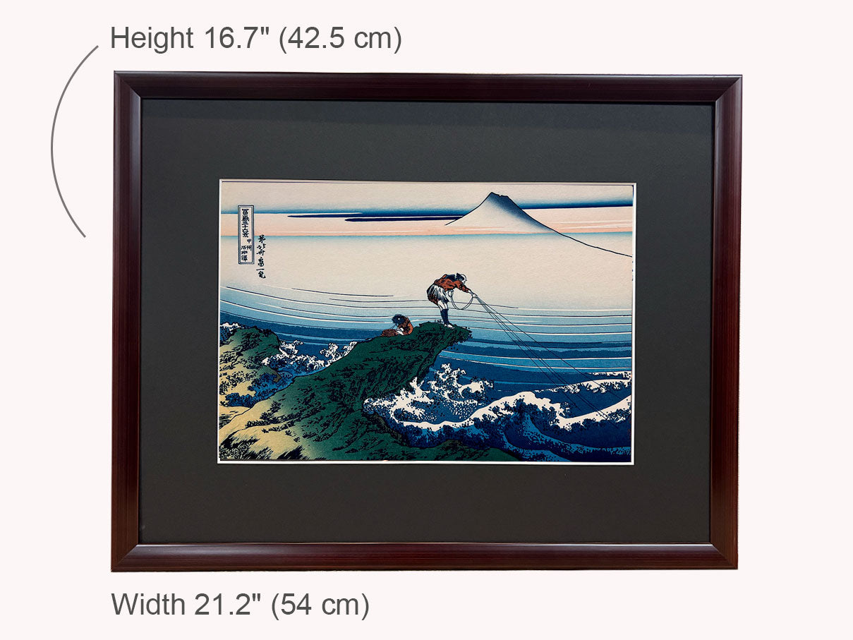 Woodblock print "View at Kajikazawa of Yamanashi" by Hokusai Published by UNSODO