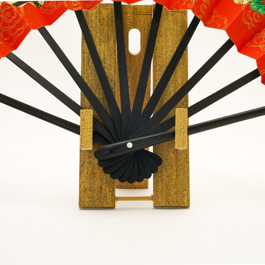 Decorative Folding Fan "Imperial Oxcart" with stand Size 9 No.539