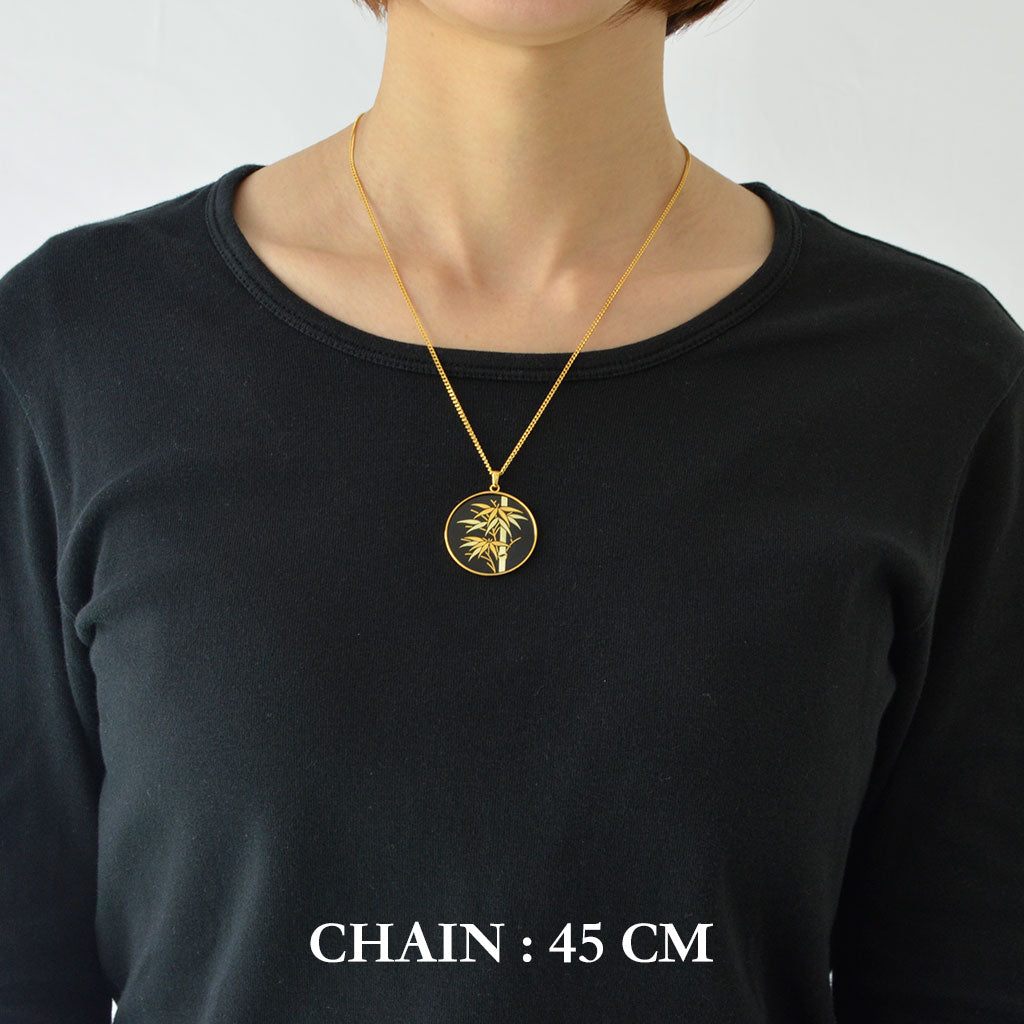 Kyoto Damascene Pendant "Bamboo" – Diameter: 3 cm