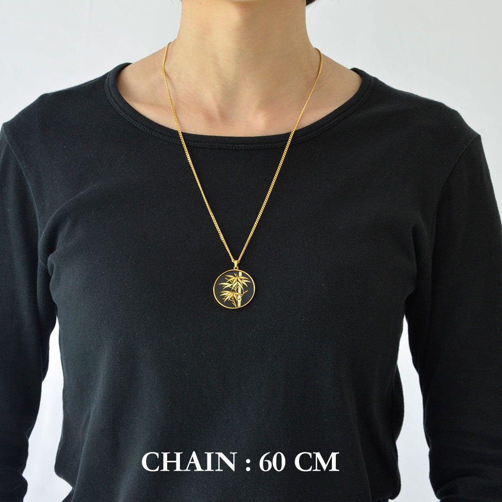 Kyoto Damascene Pendant "Bamboo" – Diameter: 3 cm