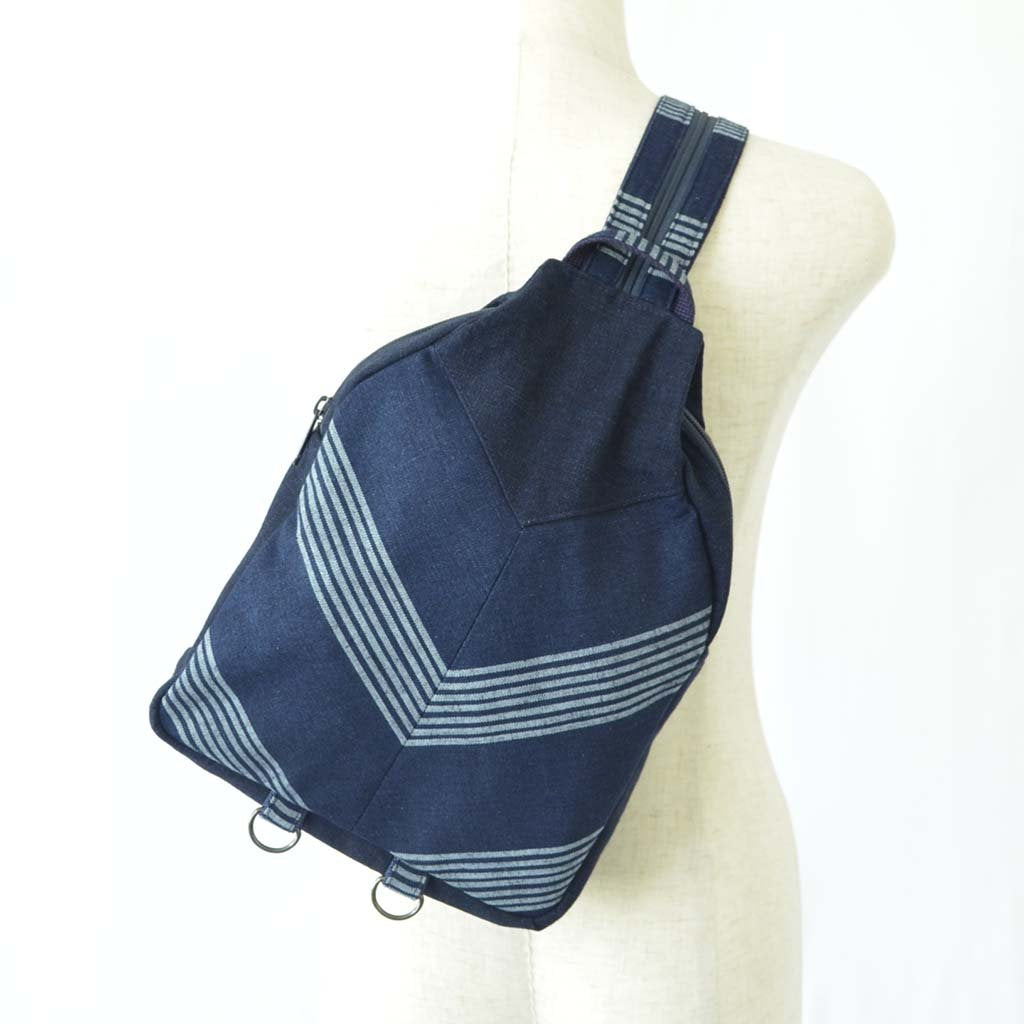 Aizome Indigo Dye Backpack 2way Stripe