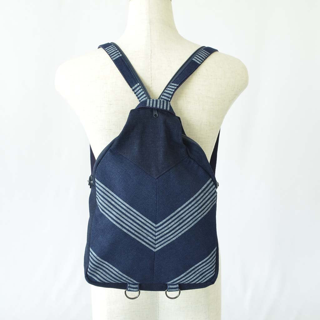 Aizome Indigo Dye Backpack 2way Stripe