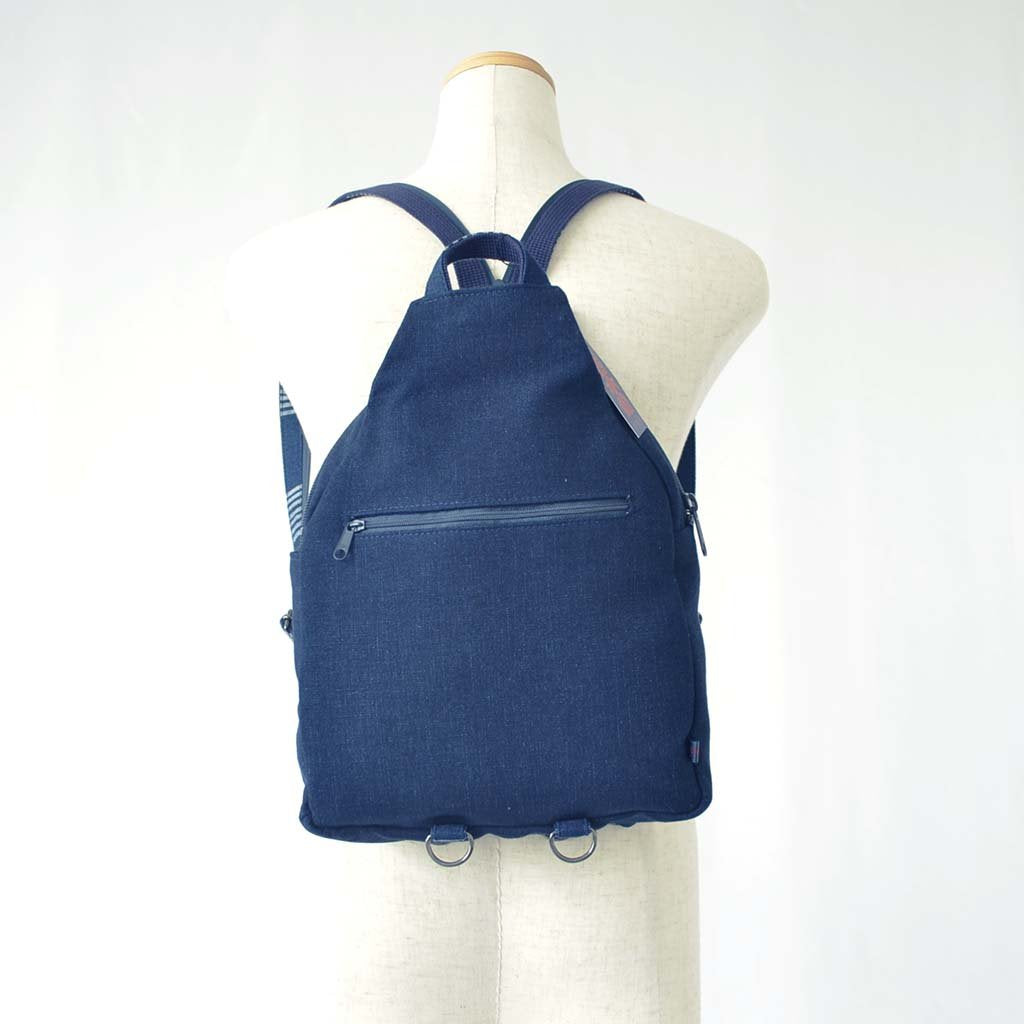 Aizome Indigo Dye Backpack 2way Stripe