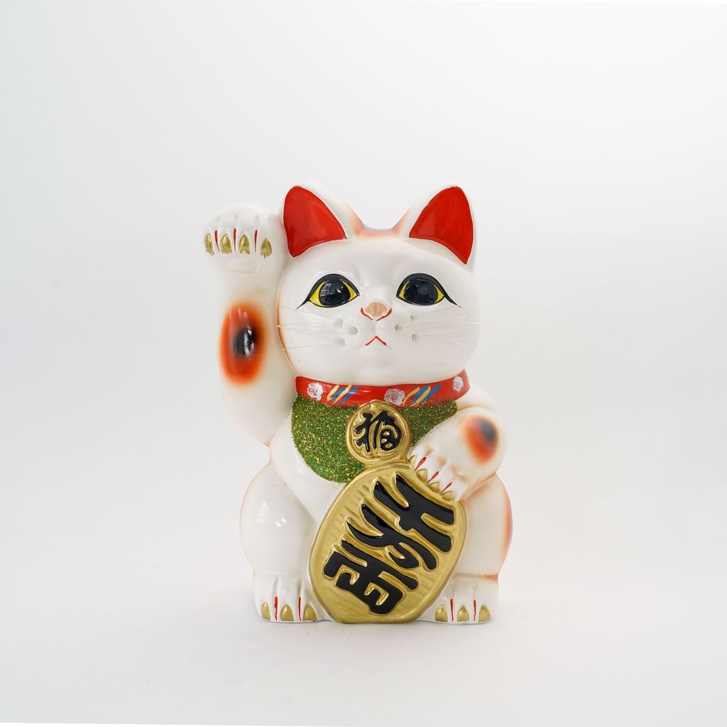 Ornament "Maneki Neko" White Size 8