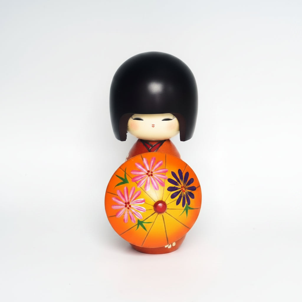 Kokeshi doll "Ameagari(After the Rain)" Red