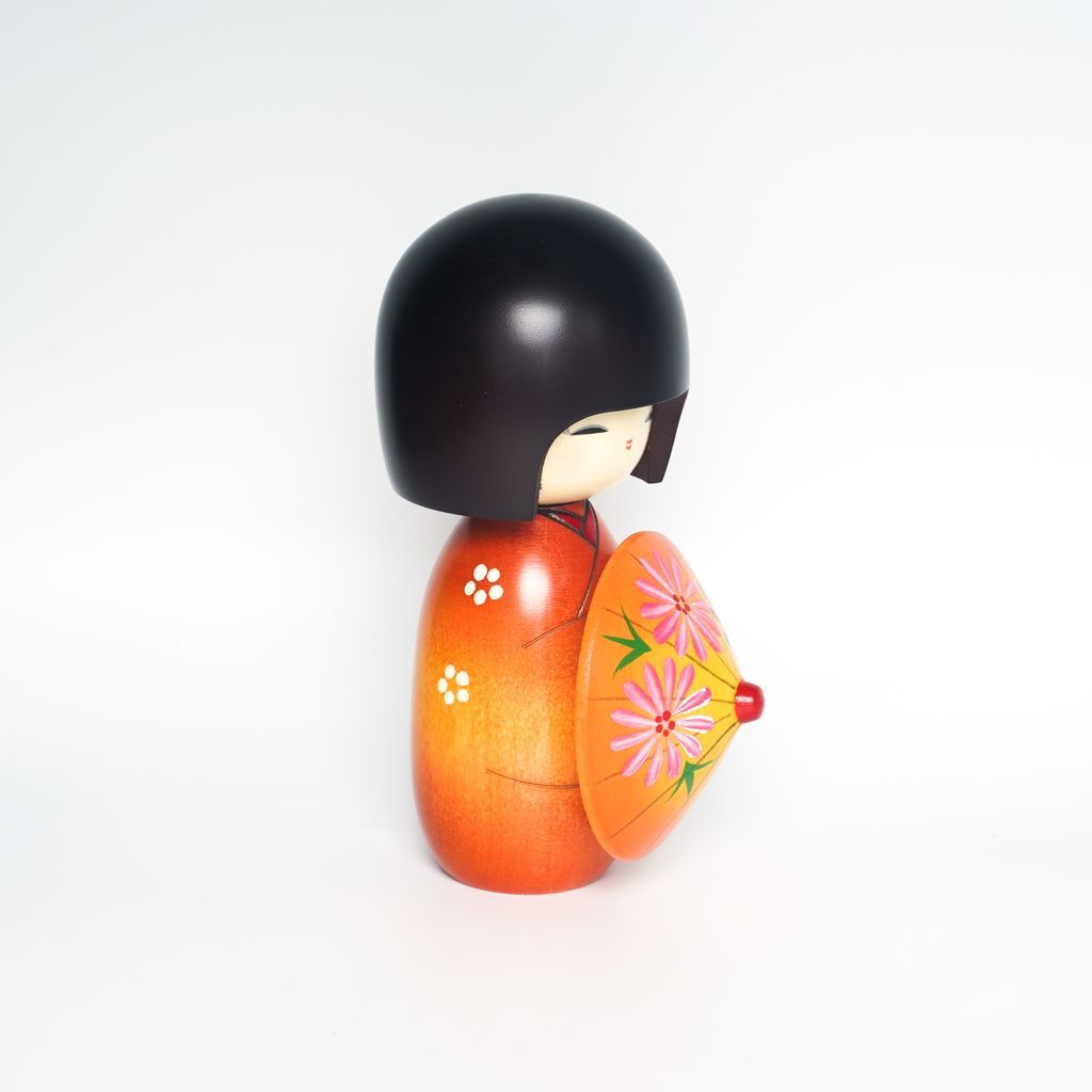 Kokeshi doll "Ameagari(After the Rain)" Red